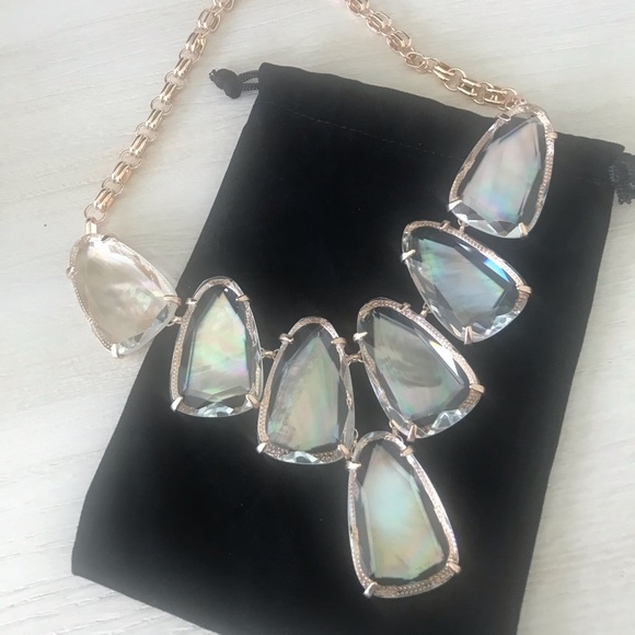 🚫Kendra Scott Harlow Necklace RoseGold/Brown MOP - Picture 2 of 9